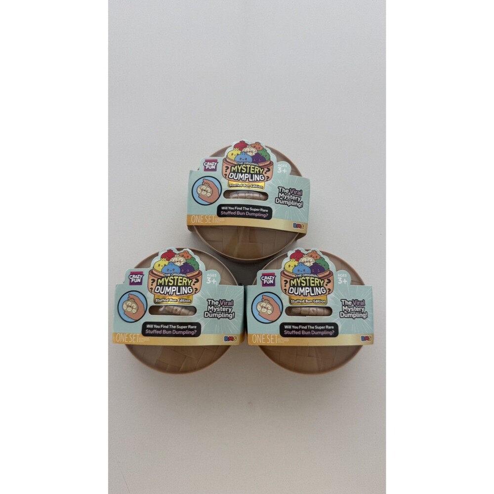 Lot of 3 RMS Crazy Fun Mystery Squishy Dumpling Stuffed Bun Edition